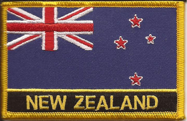 New Zealand Flag Patch - Rectangle With Name