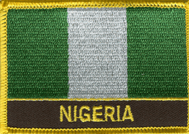 Nigeria Flag Patch - Rectangle With Name