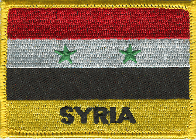 Syria Flag Patch - Rectangle With Name