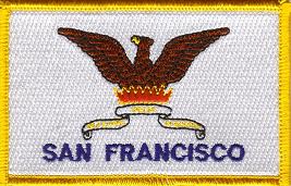 a picture of a flag patch for the city of San Francisco