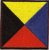 a picture of the zulu signal flag patch