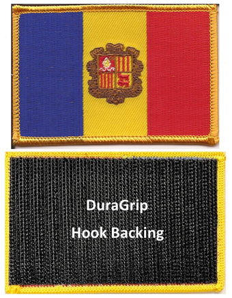 Andorra flag with DuraGrip hook backing