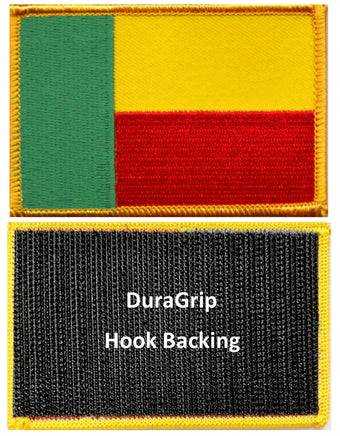 Benin flag patch with DuraGrip hook backing