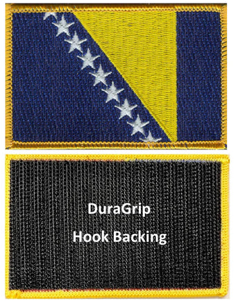 Bosnia flag patch with DuraGrip hook backing
