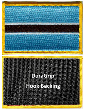 Botswana flag patch with DuraGrip hook backing