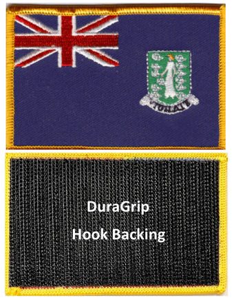 British Virgin Islands flag patch with DuraGrip hook backing
