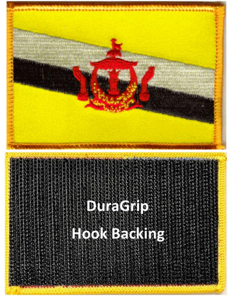Brunei flag patch with DuraGrip hook backing