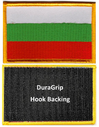 Bulgaria flag patch with DuraGrip hook backing