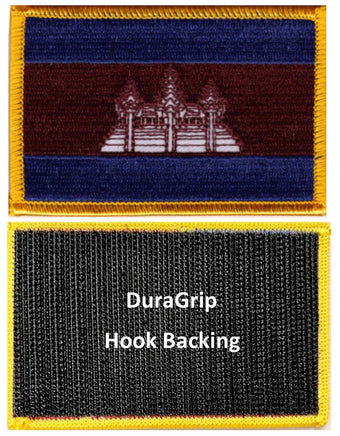 Cambodia Defective flag patch with DuraGrip hook backing
