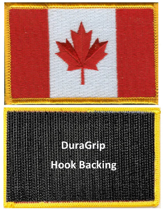 Canada flag patch with DuraGrip hook backing