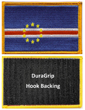 Cape Verde flag patch with DuraGrip hook backing