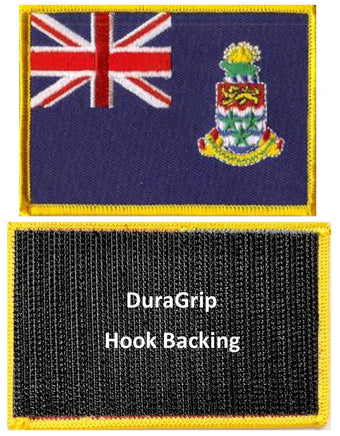 Cayman Islands flag patch with DuraGrip hook backing