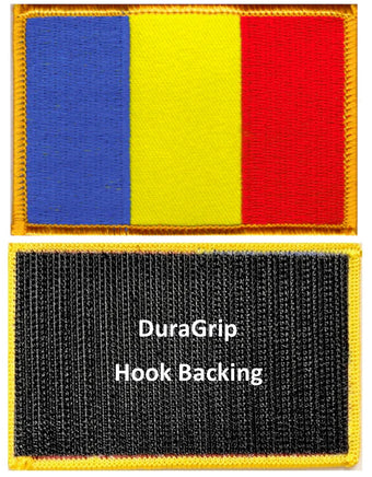 Chad flag patch with DuraGrip hook backing