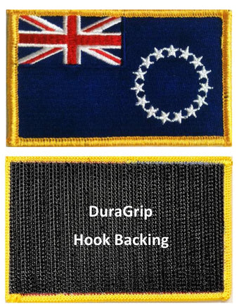 Cook Islands flag patch with DuraGrip hook backing