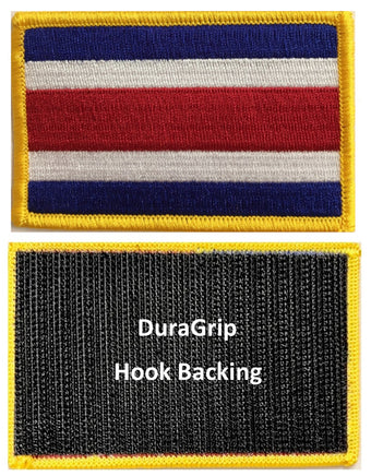 Costa Rica without seal flag patch with DuraGrip hook backing