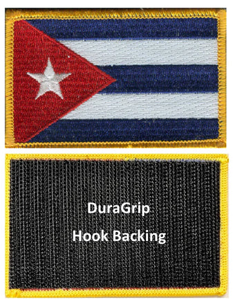 Cuba flag patch with DuraGrip hook backing