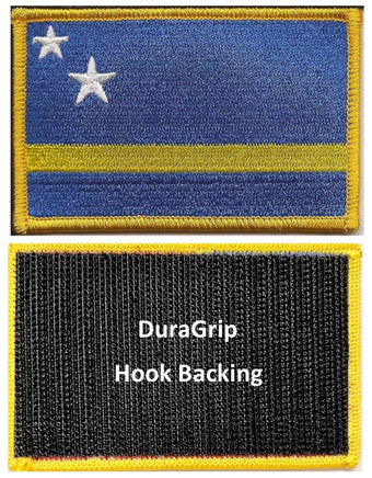 Curacao flag patch with DuraGrip hook backing