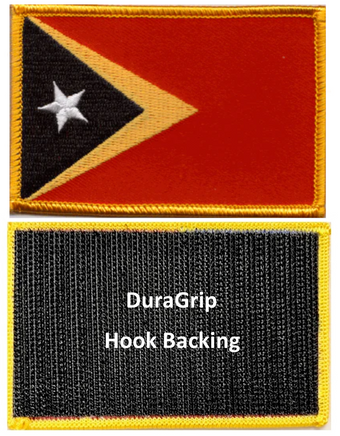 East Timor flag patch with DuraGrip hook backing