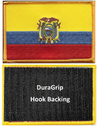 Ecuador flag patch with DuraGrip hook backing