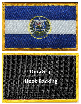 El Salvador flag patch with DuraGrip hook backing