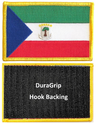 Equatorial Guinea flag patch with DuraGrip hook backing