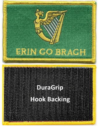 Erin Go Bragh flag patch with DuraGrip hook backing