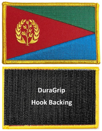 Eritrea flag patch with DuraGrip hook backing