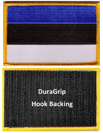 Estonia flag patch with DuraGrip hook backing