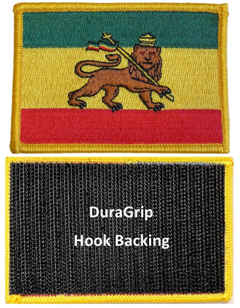 Ethiopia Lion flag patch with DuraGrip hook backing