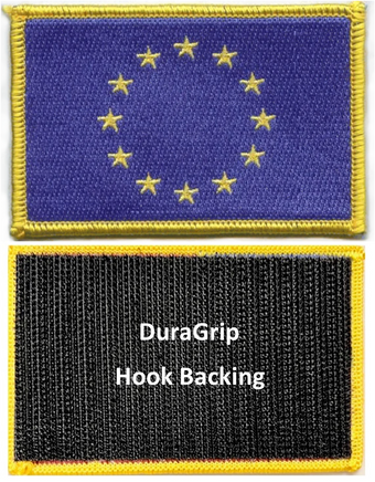 European Union flag patch with DuraGrip hook backing