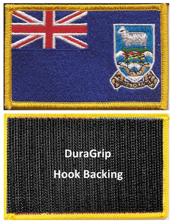 Falkland Islands flag patch with DuraGrip hook backing