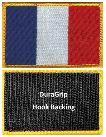 France flag patch with DuraGrip hook backing