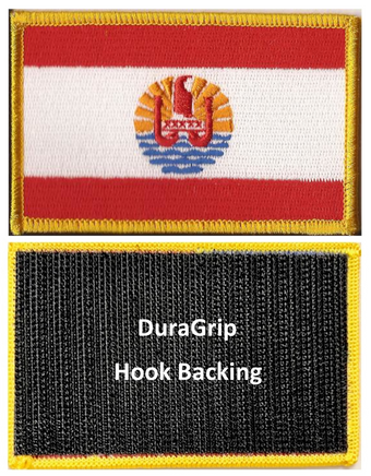 French Polynesia flag patch with DuraGrip hook backing