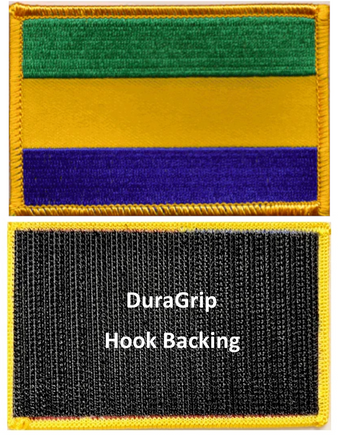 Gabon flag patch with DuraGrip hook backing