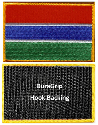 Gambia flag patch with DuraGrip hook backing