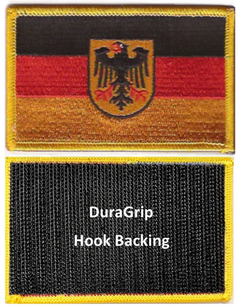 Germany Eagle flag patch with DuraGrip hook backing