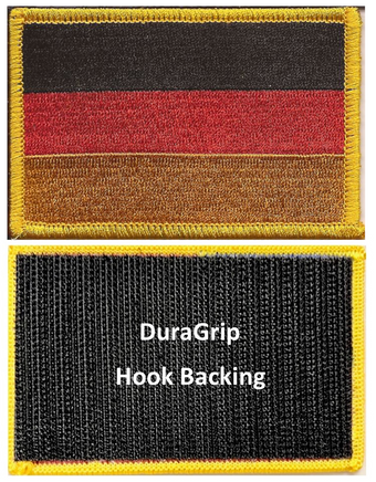 Germany flag patch with DuraGrip hook backing