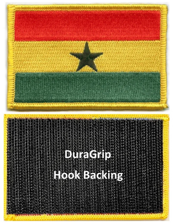 Ghana flag patch with DuraGrip hook backing