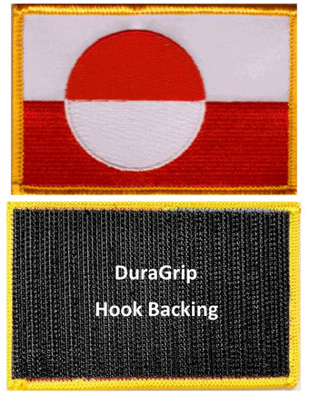 Greenland flag patch with DuraGrip hook backing
