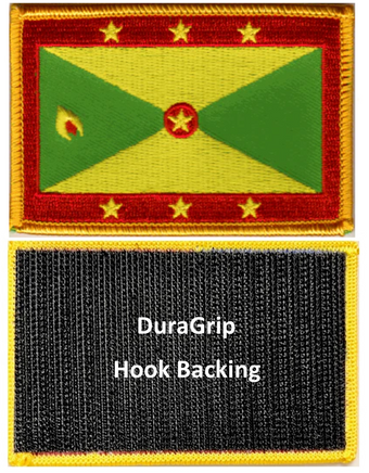 Grenada flag patch with DuraGrip hook backing