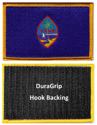 Guam flag patch with DuraGrip hook backing