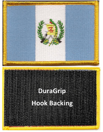 Guatemala flag patch with DuraGrip hook backing