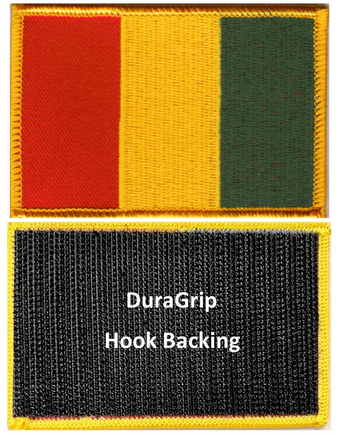 Guinea flag patch with DuraGrip hook backing