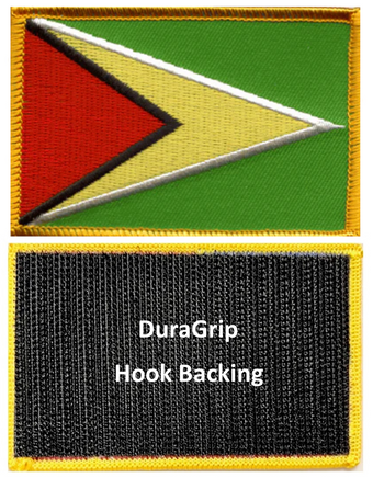 Guyana flag patch with DuraGrip hook backing