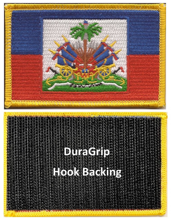 Haiti flag patch with DuraGrip hook backing