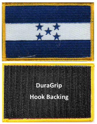 Honduras flag patch with DuraGrip hook backing