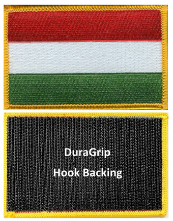 Hungary flag patch with DuraGrip hook backing