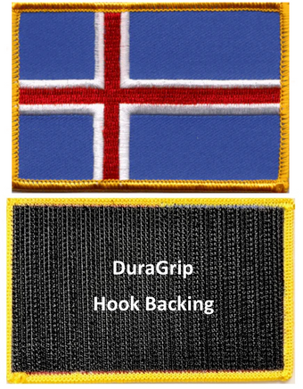 Iceland flag patch with DuraGrip hook backing