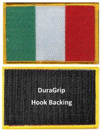 Italy flag patch with DuraGrip hook backing