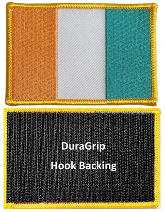 Ivory Coast flag patch with DuraGrip hook backing